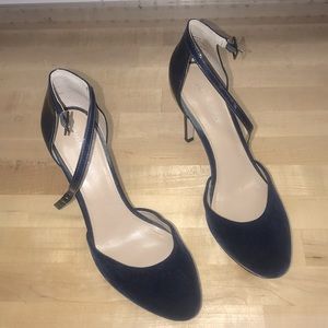 Saks Fifth Avenue midnight blue platform heels